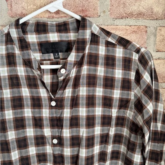 Nili Lotan Plaid Long Sleeve Button-up Top - Picture 2 of 7